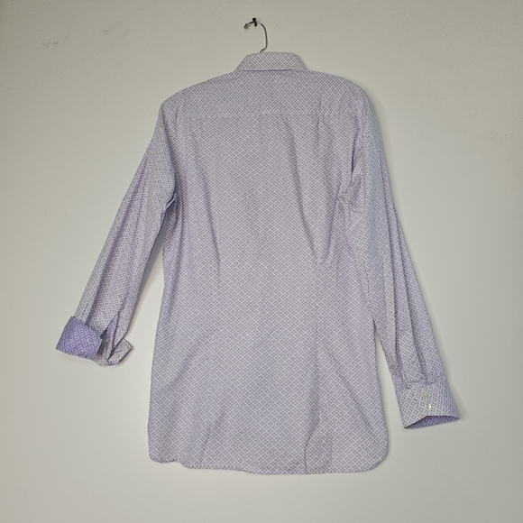 Ted Baker Endurance Men's Diamond Geo Print Button Down Shirt Light Purple 15.5 - Picture 6 of 11